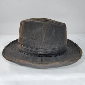 Indiana Jones Hat Adventure Wear Distressed Brown Fedora Wide Brim Lucasfilm